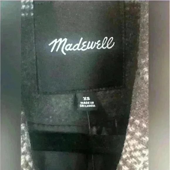 Madewell gray heather asphalt plaid wool cashmere blend coat - Picture 5 of 7